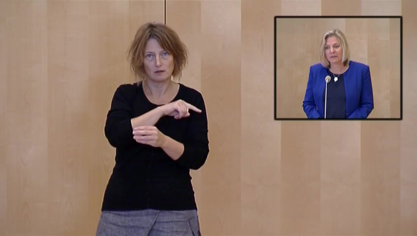 Stillbild från Budgetdebatt: Debatt med anledning av budgetpropositionens avlämnande - teckenspråkstolkad