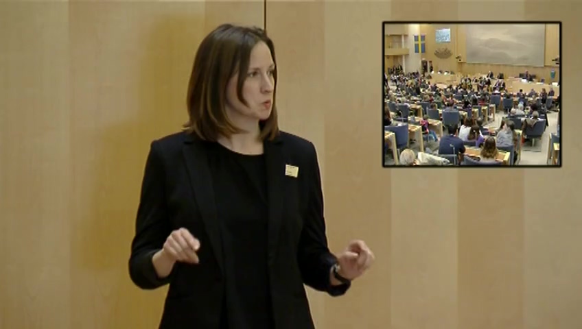 Stillbild från Öppet hus: Öppet hus i riksdagen - teckenspråkstolkning