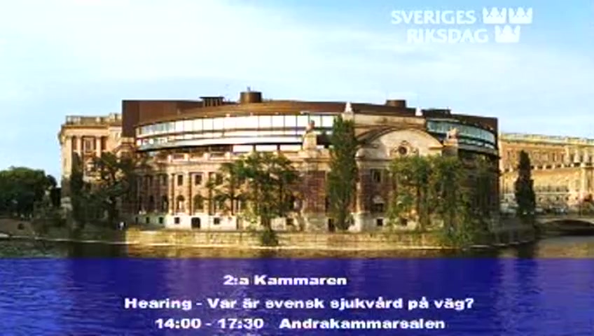 Stillbild från Öppen utfrågning: Sjukvårdshearing - Vart är svensk sjukvård på väg?