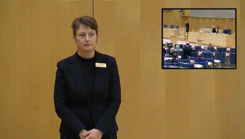 Stillbild från Budgetdebatt: Debatt med anledning av budgetpropositionens avlämnande - teckenspråkstolkad