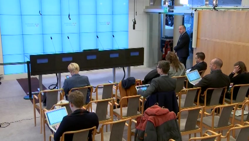 Stillbild från Presskonferens: Pressträff med talman Andreas Norlén efter prövningen av förslaget till statsminister
