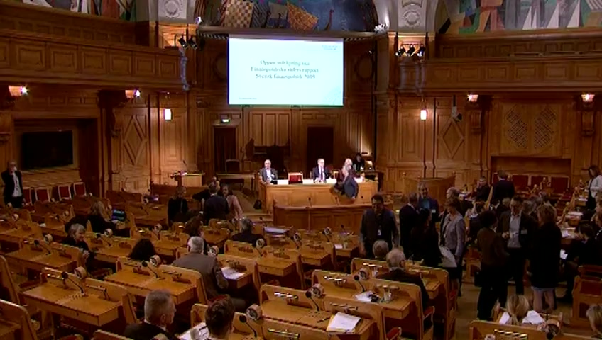 Stillbild från Öppen utfrågning: Öppen utfrågning om Finanspolitiska rådets rapport Svensk finanspolitik 2019