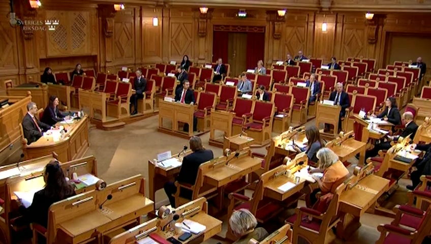 Stillbild från Öppen utfrågning: KU-utfrågning med näringsminister Ibrahim Baylan (S)