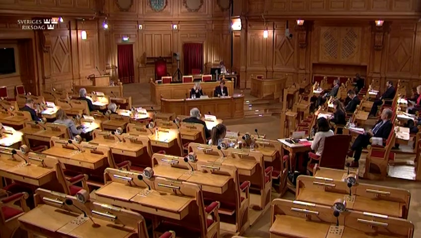 Stillbild från Öppen utfrågning: KU-utfrågning med socialminister Lena Hallengren (S)
