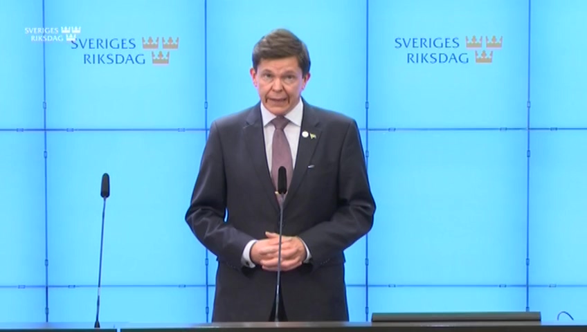 Stillbild från Presskonferens: Pressträff med talman Andreas Norlén