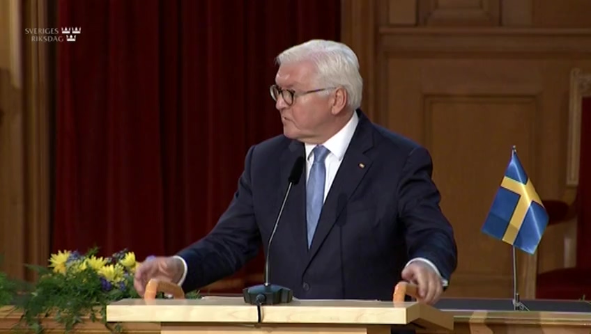 Stillbild från Seminarium: Anförande av Tysklands president i Andrakammarsalen