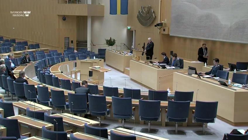 Stillbild från Debatt om förslag: Utgiftsområde 1 Rikets styrelse