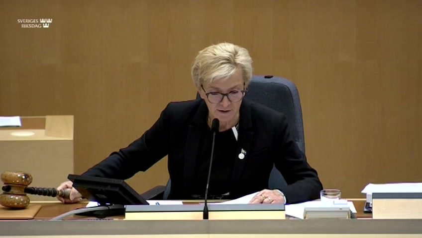 Stillbild från Debatt om förslag: Ändrade krav på insiderförteckningar och några tillsynsfrågor