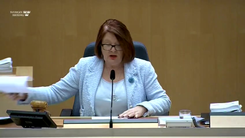Stillbild från debatten i kammaren