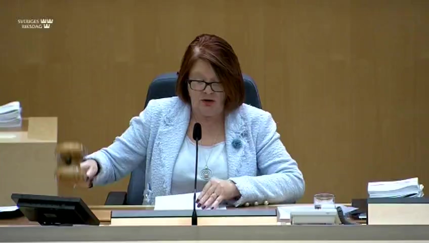 Stillbild från debatten i kammaren
