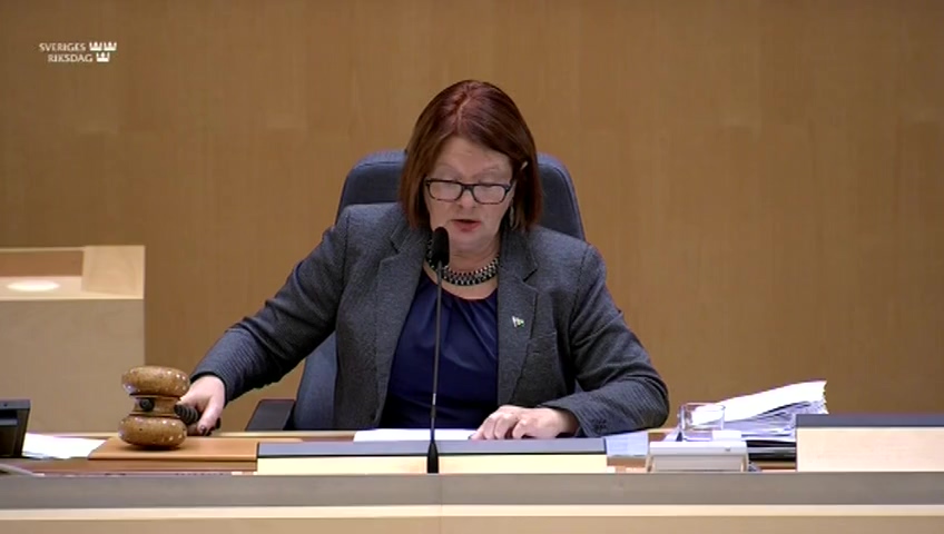 Stillbild från debatten i kammaren