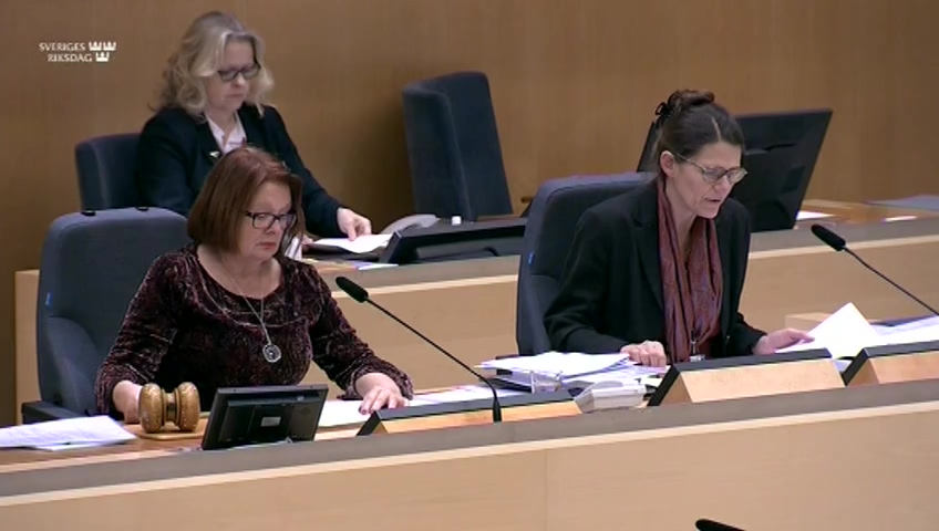 Stillbild från debatten i kammaren