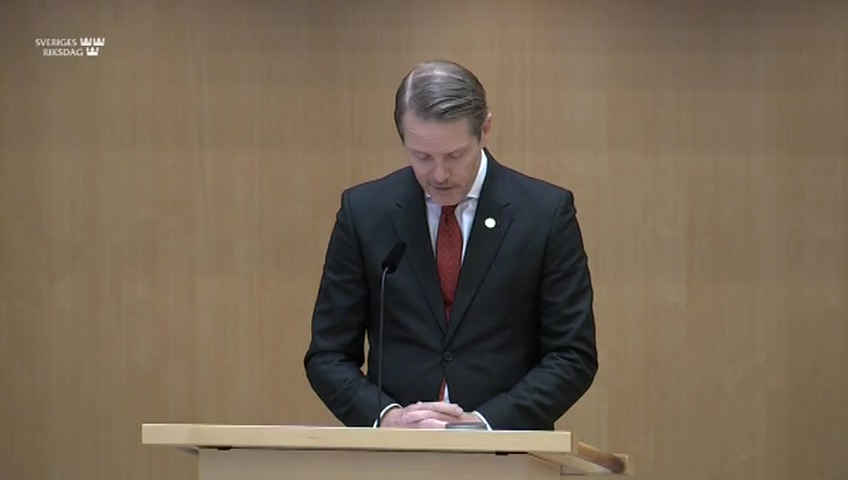Stillbild från Debatt om förslag: Åtgärder avseende stöd vid korttidsarbete