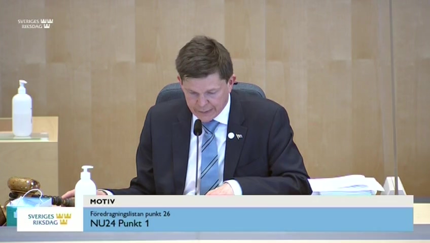 Stillbild från debatten i kammaren