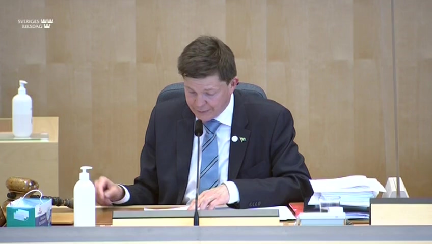 Stillbild från debatten i kammaren