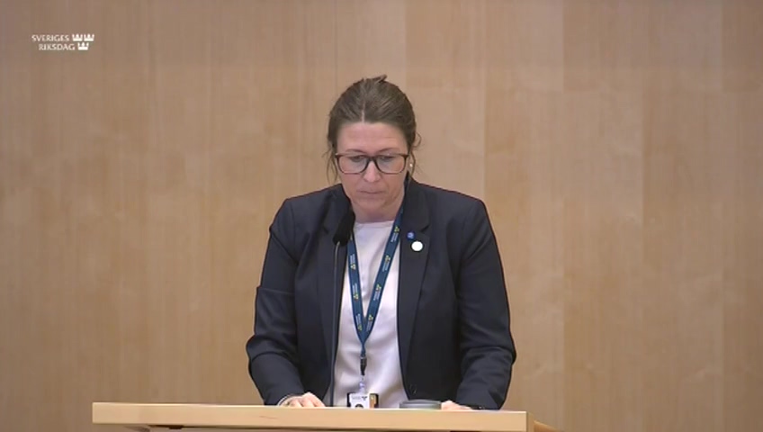 Stillbild från Debatt om förslag: Undantag för deltidsbrandmän vid beräkning av arbetslöshetsersättning