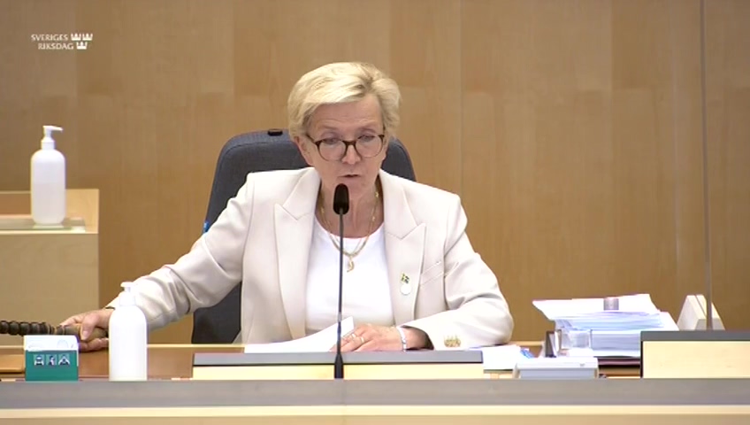 Stillbild från debatten i kammaren