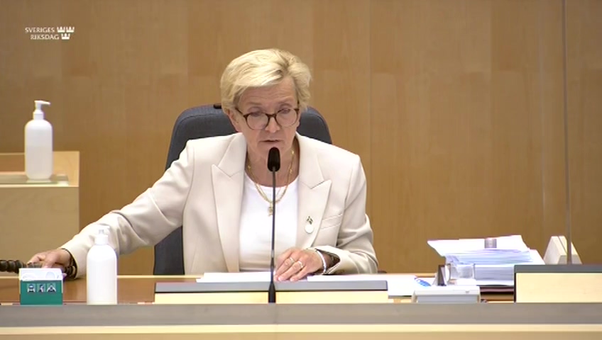 Stillbild från debatten i kammaren