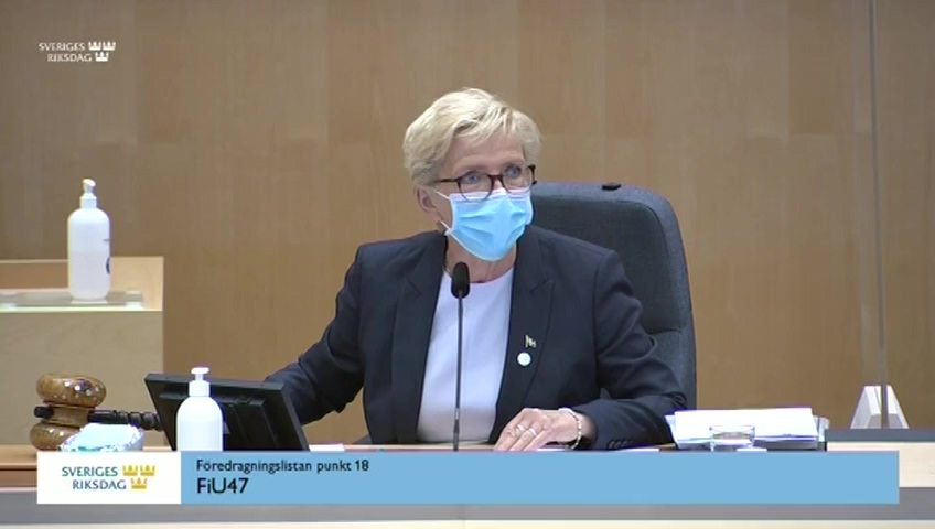 Stillbild från Debatt om förslag: Genomförande av ändringar i Solvens II-direktivet