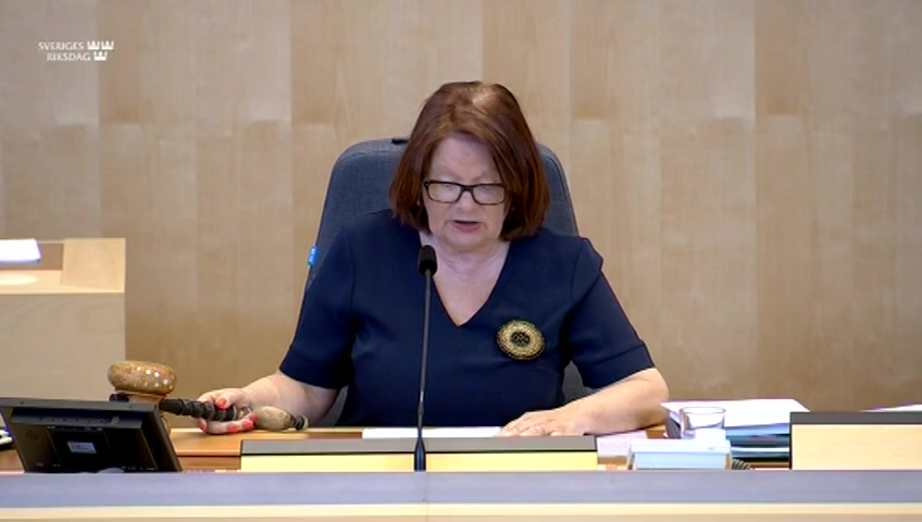 Stillbild från debatten i kammaren