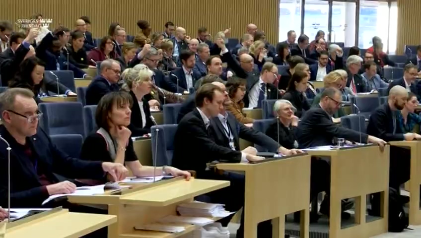 Stillbild från debatten i kammaren
