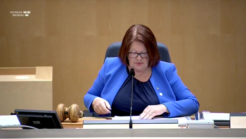 Stillbild från debatten i kammaren