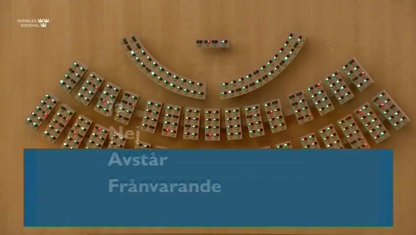 Stillbild från debatten i kammaren