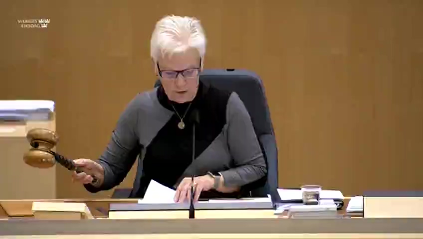 Stillbild från debatten i kammaren