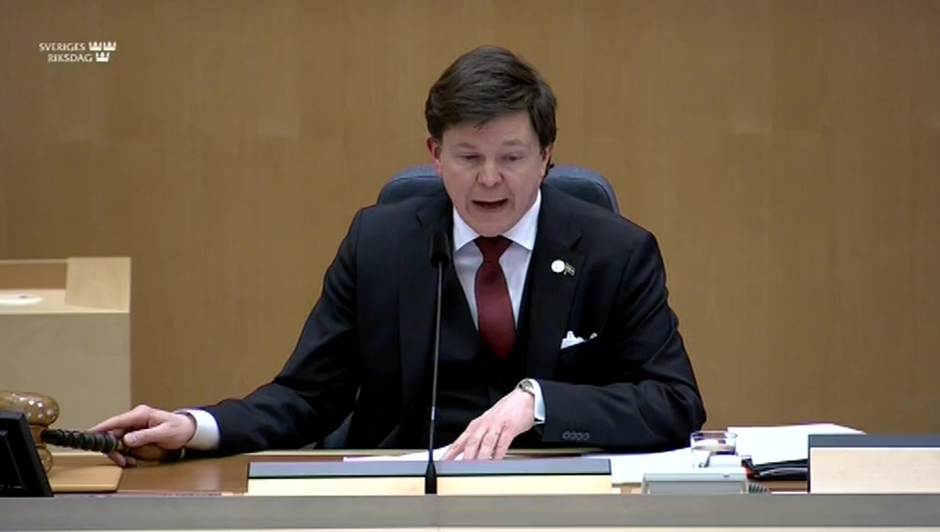 Stillbild från debatten i kammaren