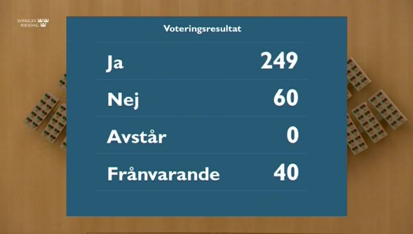 Stillbild från debatten i kammaren
