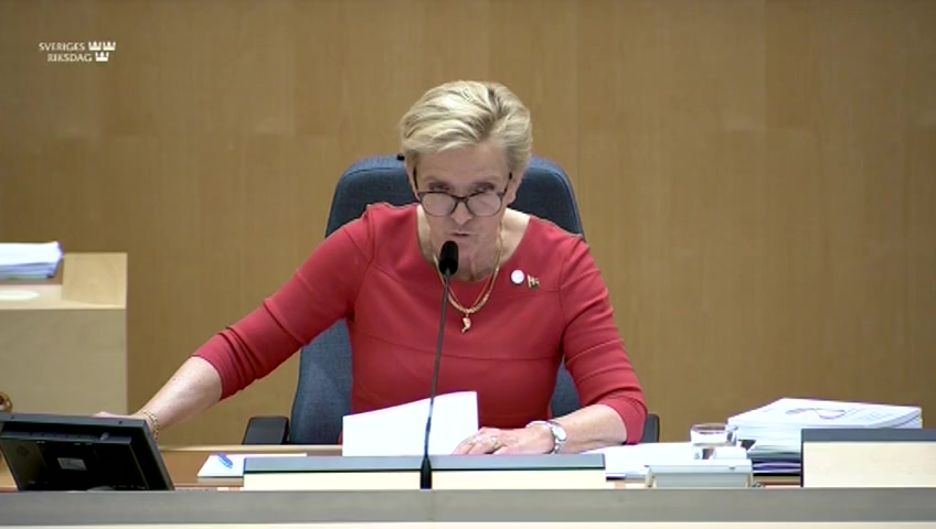 Stillbild från debatten i kammaren