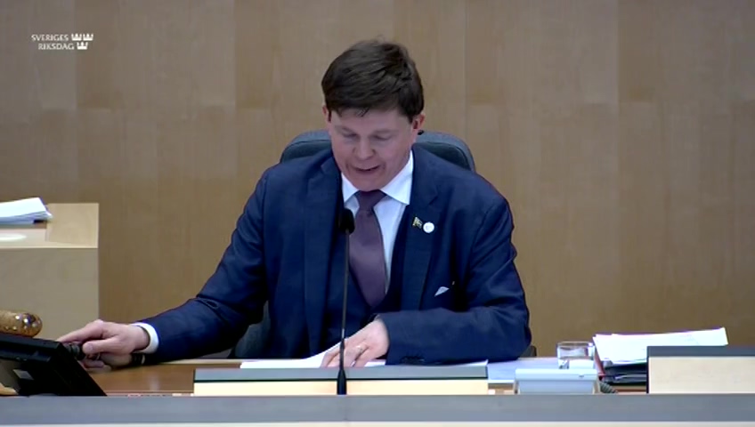Stillbild från debatten i kammaren