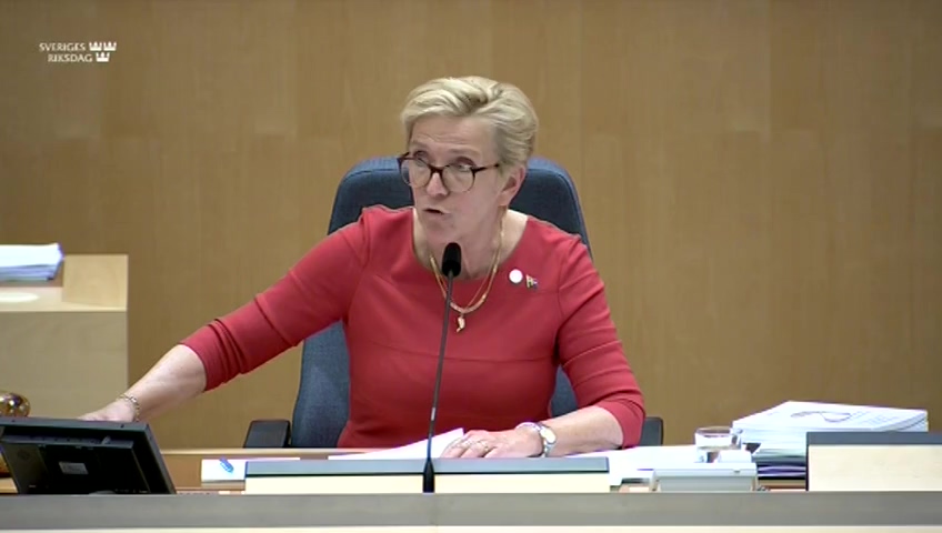 Stillbild från debatten i kammaren