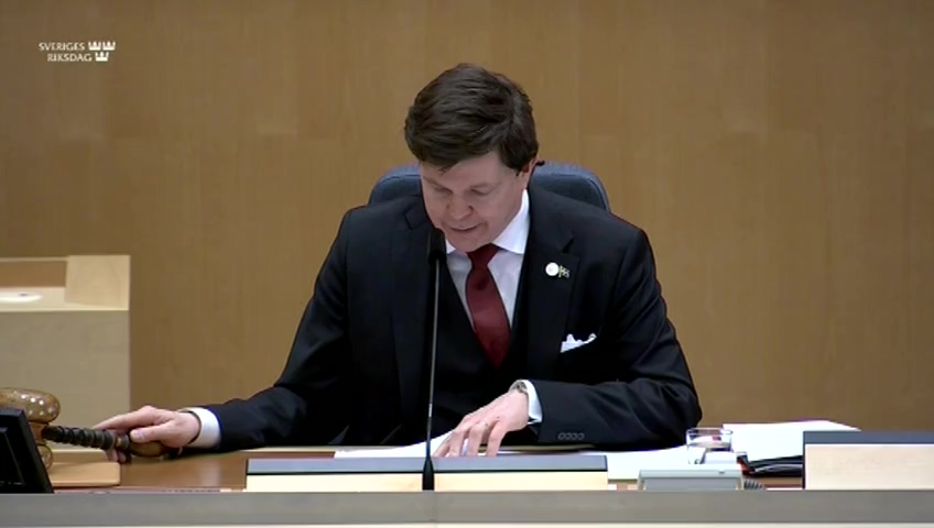 Stillbild från debatten i kammaren