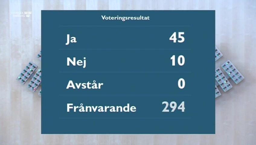 Stillbild från debatten i kammaren
