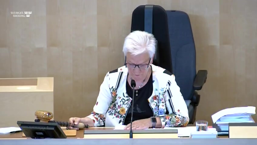 Stillbild från debatten i kammaren