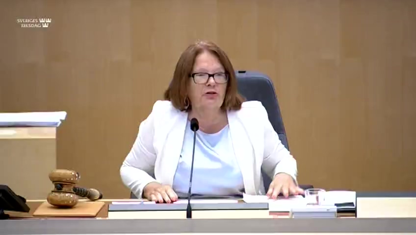 Stillbild från debatten i kammaren