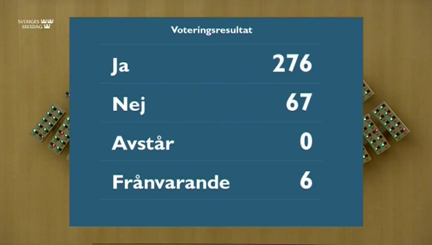 Stillbild från debatten i kammaren