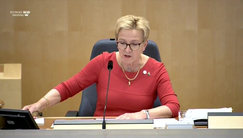 Stillbild från debatten i kammaren