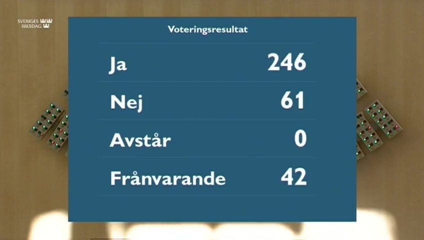 Stillbild från debatten i kammaren