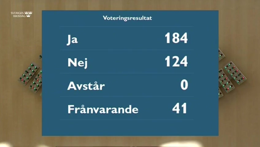 Stillbild från debatten i kammaren