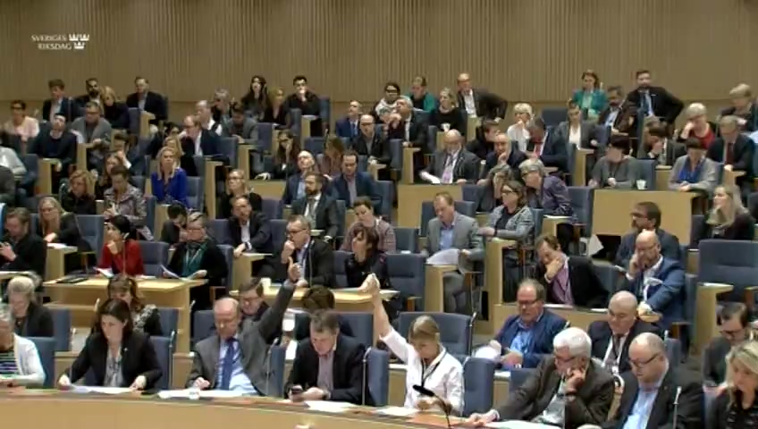 Stillbild från debatten i kammaren