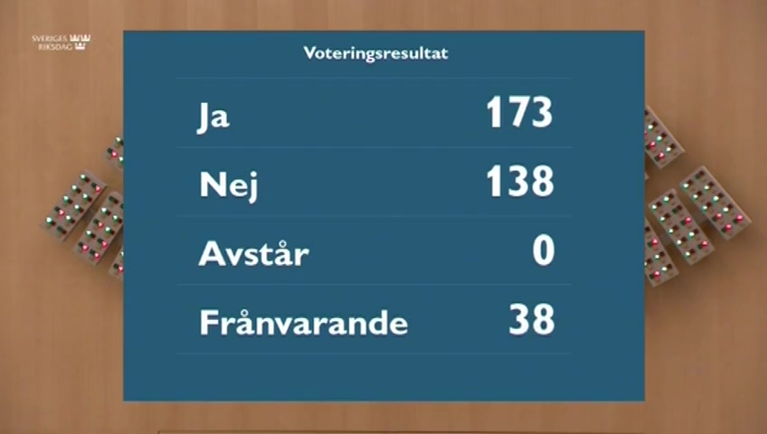 Stillbild från debatten i kammaren