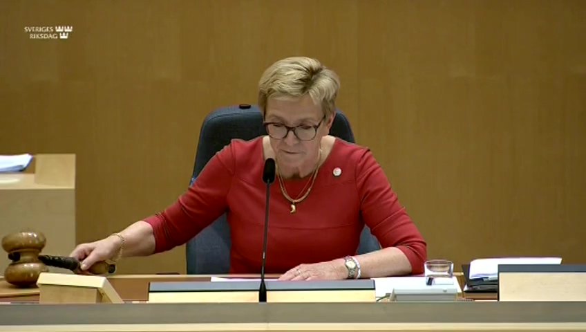 Stillbild från debatten i kammaren