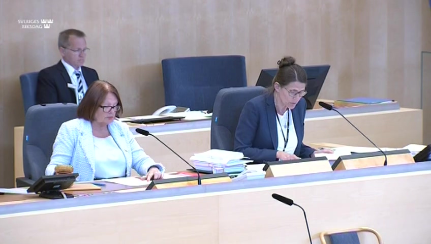 Stillbild från debatten i kammaren