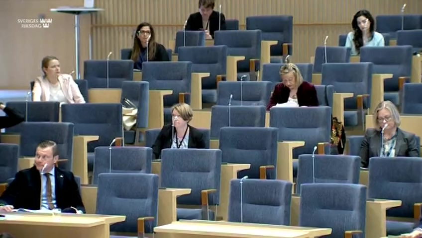 Stillbild från debatten i kammaren