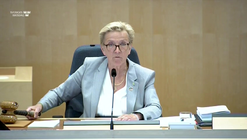Stillbild från debatten i kammaren