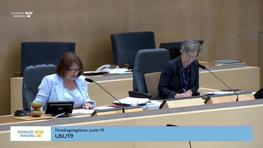 Stillbild från Debatt om förslag: En mer ändamålsenlig dataskyddsreglering för studiestödsverksamheten