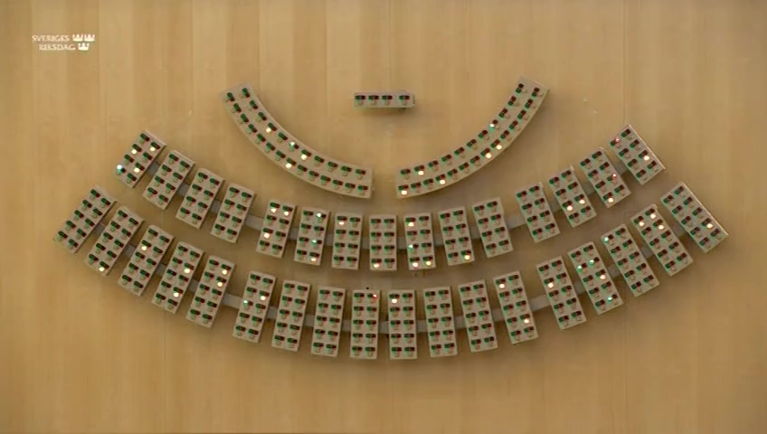 Stillbild från debatten i kammaren