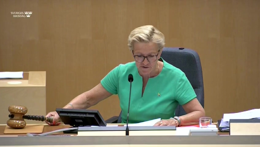 Stillbild från Debatt om förslag: Anpassade regler för understödsföreningar som inte är tjänstepensionskassor